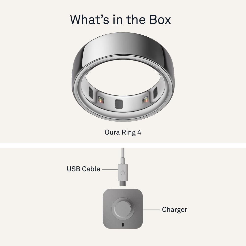 Oura Ring 4 - Silver - Size 8 - Size Before You Buy