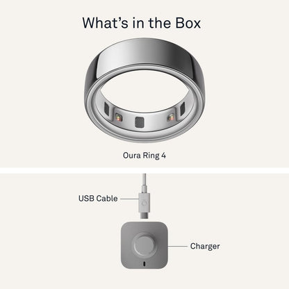 Oura Ring 4 - Silver - Size 8 - Size Before You Buy
